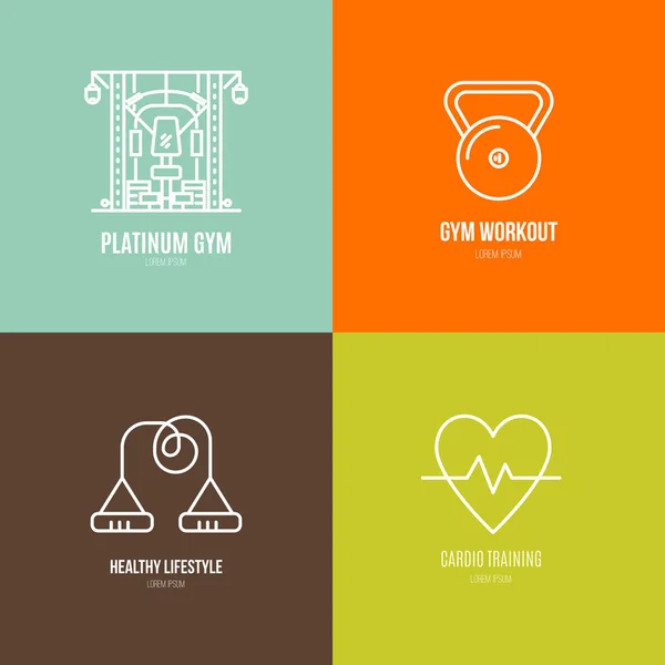 Set de logo-uri pentru culturism — Vector de stoc