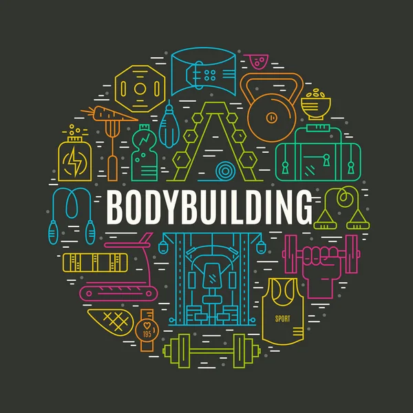 Bodybuilder Conceptual Illustration — Stock Vector