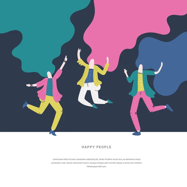 Happy Dancing People vecteur — Image vectorielle