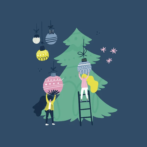 Kerstboom decoratie — Stockvector