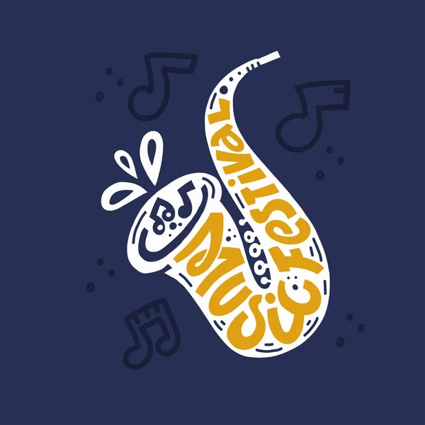 Logotype de promotion du festival de musique — Image vectorielle