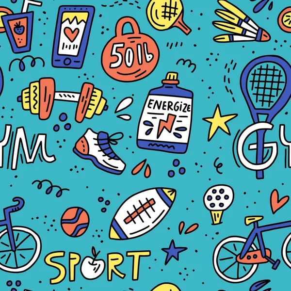 Sportovní a fitness doodle — Stockový vektor