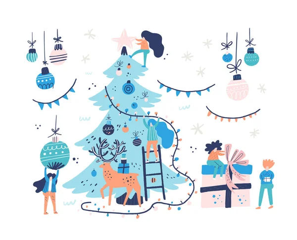 クリスマスツリーの装飾 — ストックベクタ