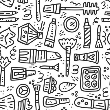 Doodle illüstrasyon kız gibi kozmetik