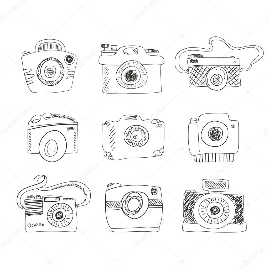 Photocamera collection vector