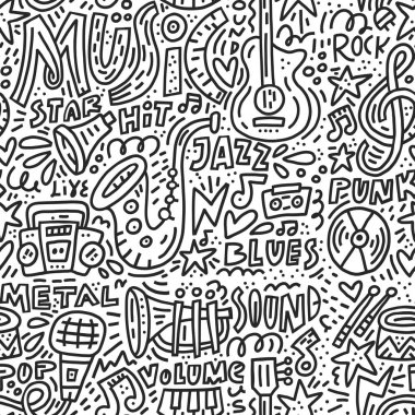 Müzik doodle illüstrasyon
