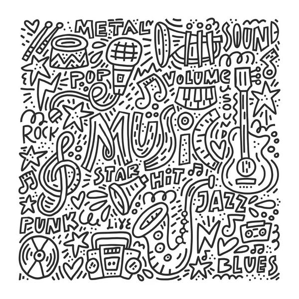 Müzik doodle illüstrasyon