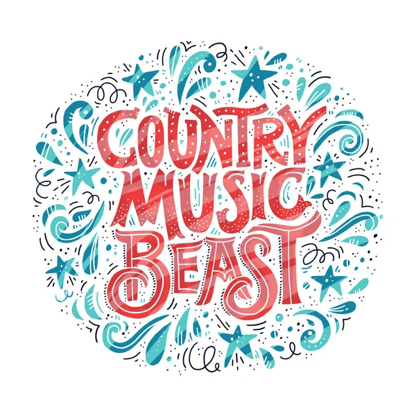 Country muziek concept — Stockvector