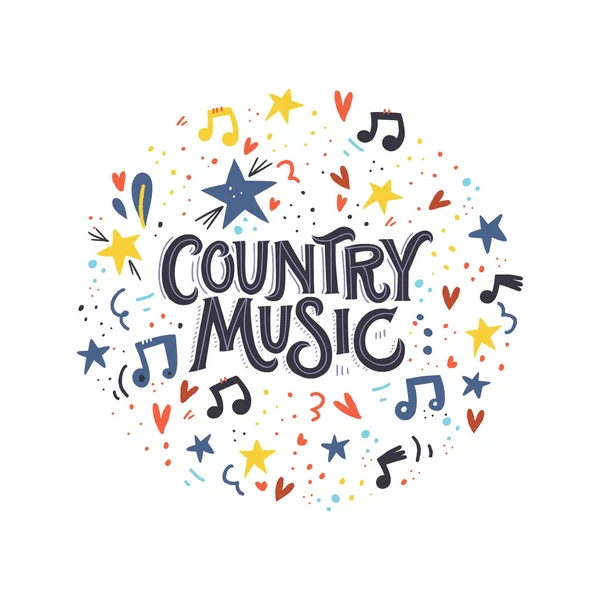 Countrymuziek belettering — Stockvector