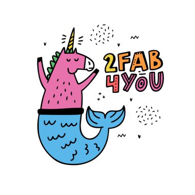 Unicorn mermaid Sticker clipart