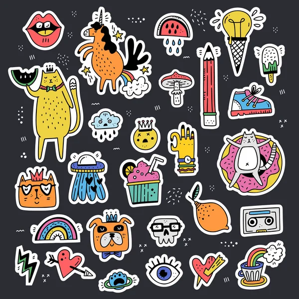 Leuke Sticker collectie — Stockvector