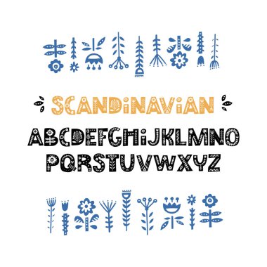 Scandinavian Font Vector clipart