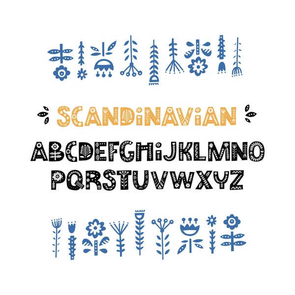 stock vector Scandinavian Font Vector