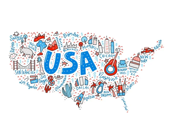 Usa Mappa Vector — Vettoriale Stock