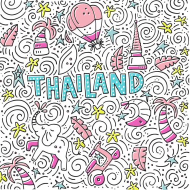 Tayland sembolleri illüstrasyon