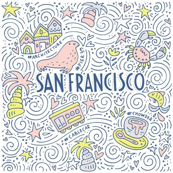 Los símbolos de San Francisco en patrón — Archivo Imágenes Vectoriales