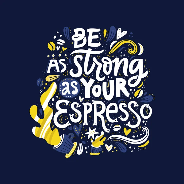 Güçlü Espresso yazı — Stok Vektör