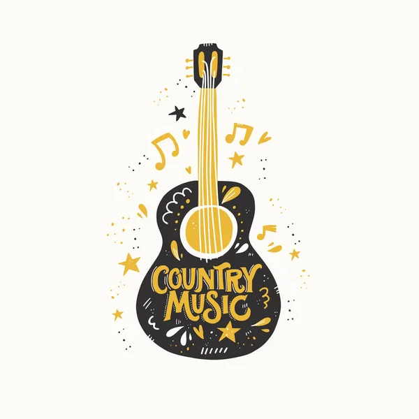 Guitar Country Music — Stock Vector