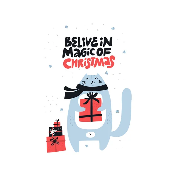 クリスマス手描きベクトル レタリング — ストックベクタ