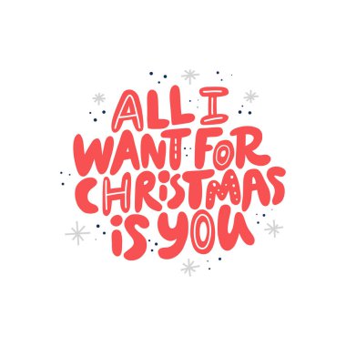 Noel elle çizilmiş vektör kırmızı harflerle