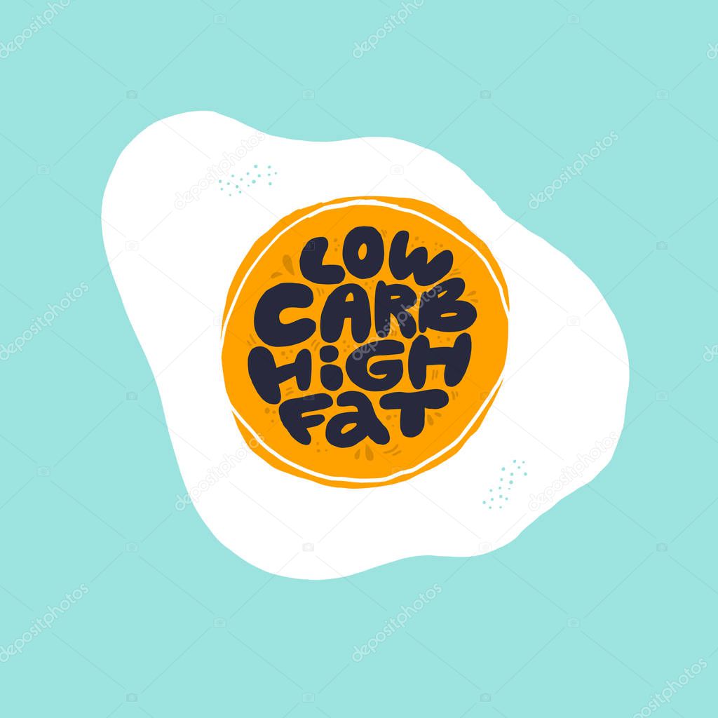 Fried egg with lettering hand drawn illustration