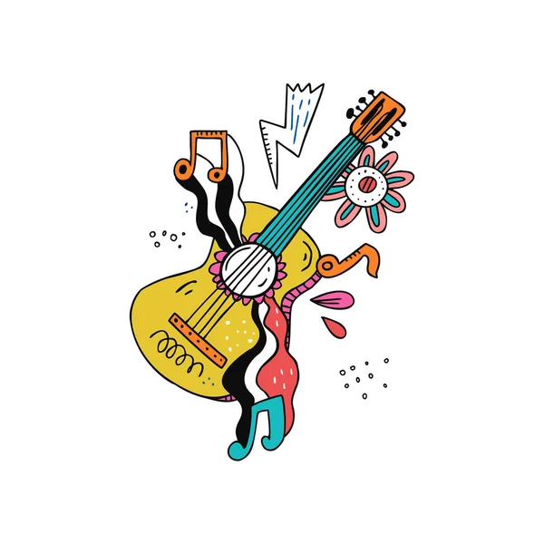 Illustration de doodle guitare — Image vectorielle