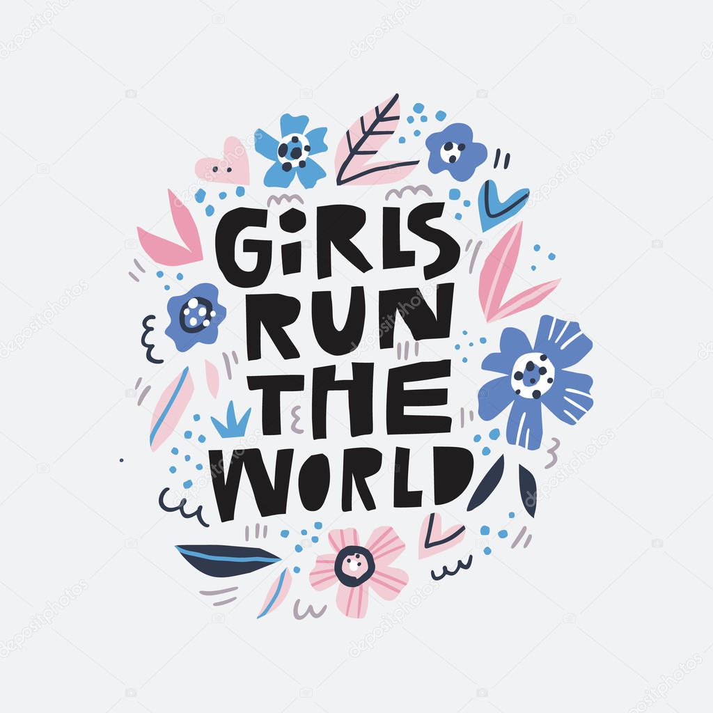 Girls run the world message illustration