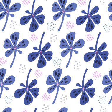 Botanik vektör el çizilmiş dikişsiz desen