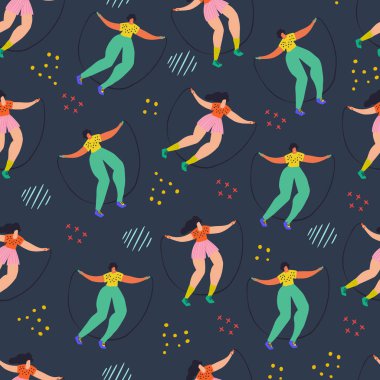 Düz renk dikişsiz desen atlama ip atlama