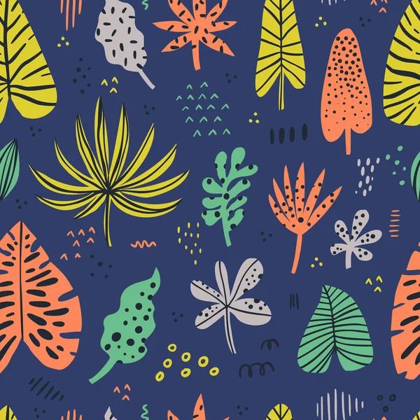 Hawaii color hand drawn seamless pattern — Stock Vector