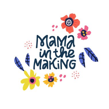 Mama yapımında el çizilmiş siyah harfler