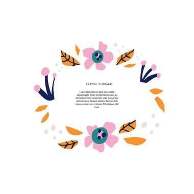 Çiçek tebrik kartı el çizilmiş şablon