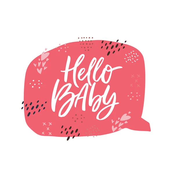 Hello baby plan hand drawed leving romantic quote чернилами — стоковый вектор