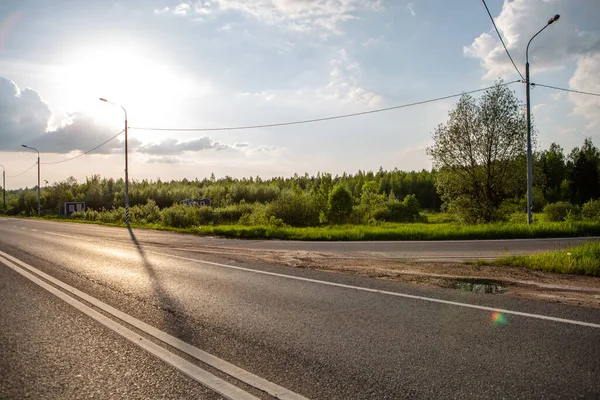 Asfaltweg Zuilen Zon — Stockfoto