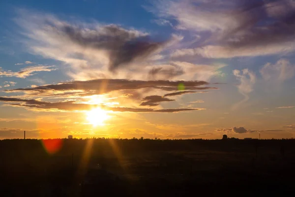 Raios Sol Pôr Sol — Fotografia de Stock