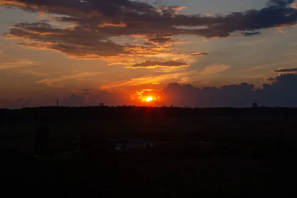 Sol Noite Pôr Sol — Fotografia de Stock