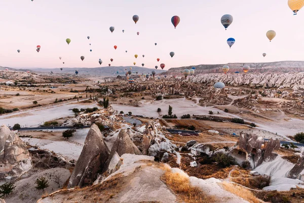 Turquía Capadocia Octubre 2018 Temprano Mañana Capadocia Vuelo Globos Gran — Foto de Stock