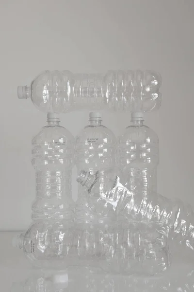 Empty plastic bottles and caps
