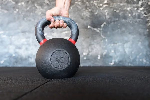 Fila Pesi Kettlebell Girya Peso Palestra Concetto Fitness Stile Vita — Foto Stock