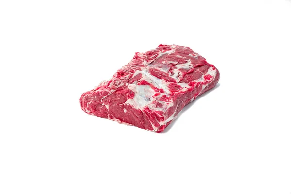 Prime Rauwe Rib Eye Steak Witte Achtergrond — Stockfoto