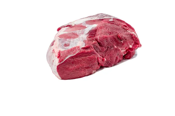 Close Lado Superior Carne Fundo Branco — Fotografia de Stock