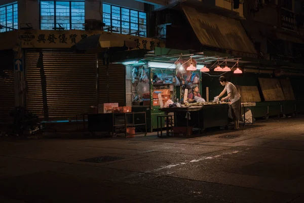 Vista Urbana Della Vita Urbana Strada Hong Kong — Foto Stock