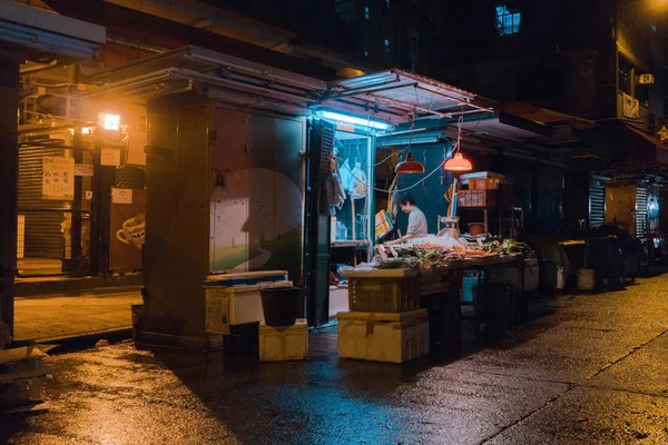 Vista Urbana Della Vita Urbana Strada Hong Kong — Foto Stock