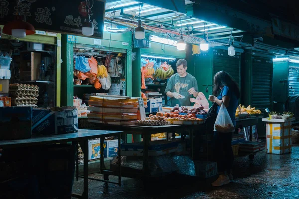 Miejski Widok Ulicę Miasta Życia Hong Kongu — Zdjęcie stockowe