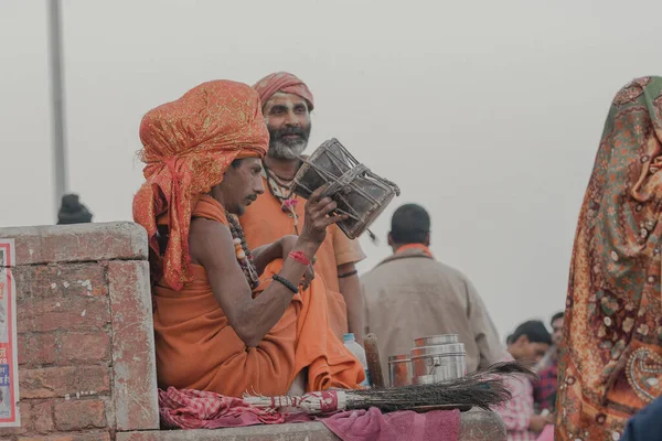 Hombres Sacerdotes Durante Día Fiesta Religiosa India —  Fotos de Stock