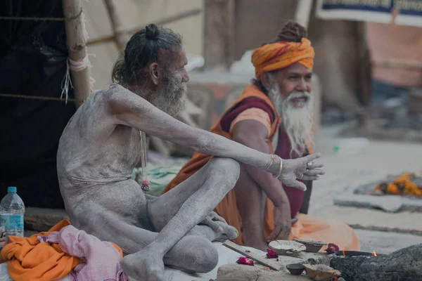 Hombres Sacerdotes Durante Día Fiesta Religiosa India —  Fotos de Stock