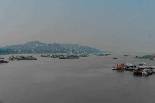 Vue Aérienne Ville Avec Des Bateaux Dans Mer — Photo