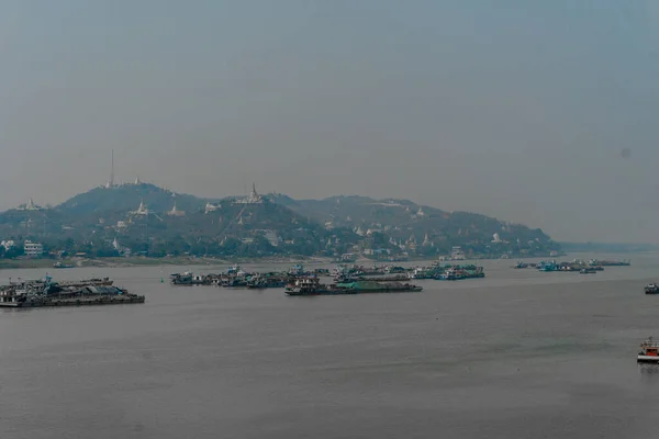 Vue Aérienne Ville Avec Des Bateaux Dans Mer — Photo