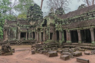 Harabeleri olan eski grunge binaları