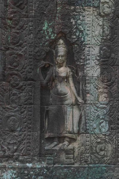 Antik Bir Tapınağın Duvarına Oyulmuş Antik Taş — Stok fotoğraf